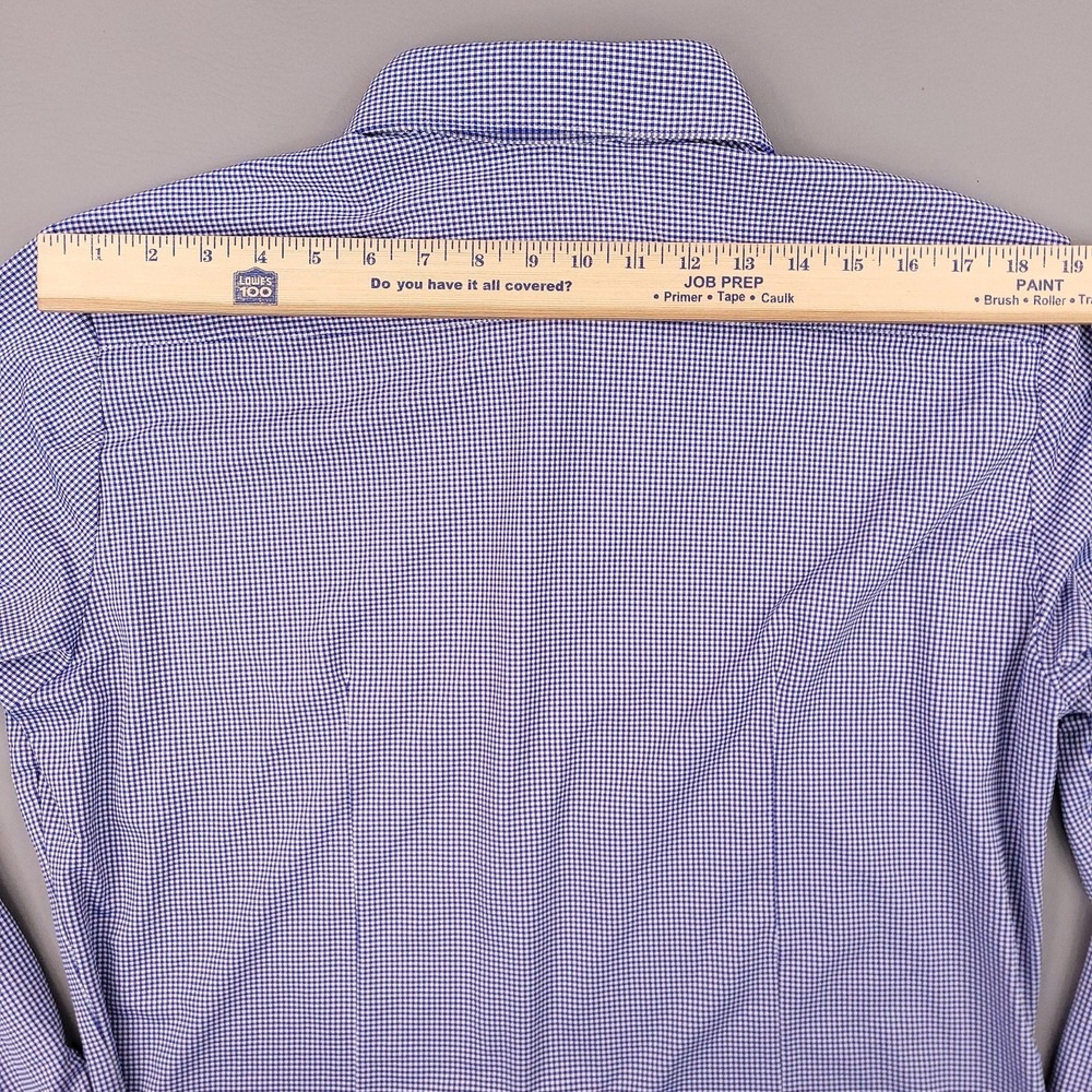 Mizzen + Main Shirt Mens XL Trim Fit Blue Gingham Plaid Spinnaker Collection USA - Picture 10 of 12